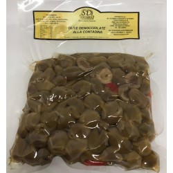 Farmer's hand pitted green olives Gr 500