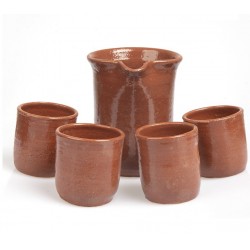 Terracotta carafe with 6 glasses